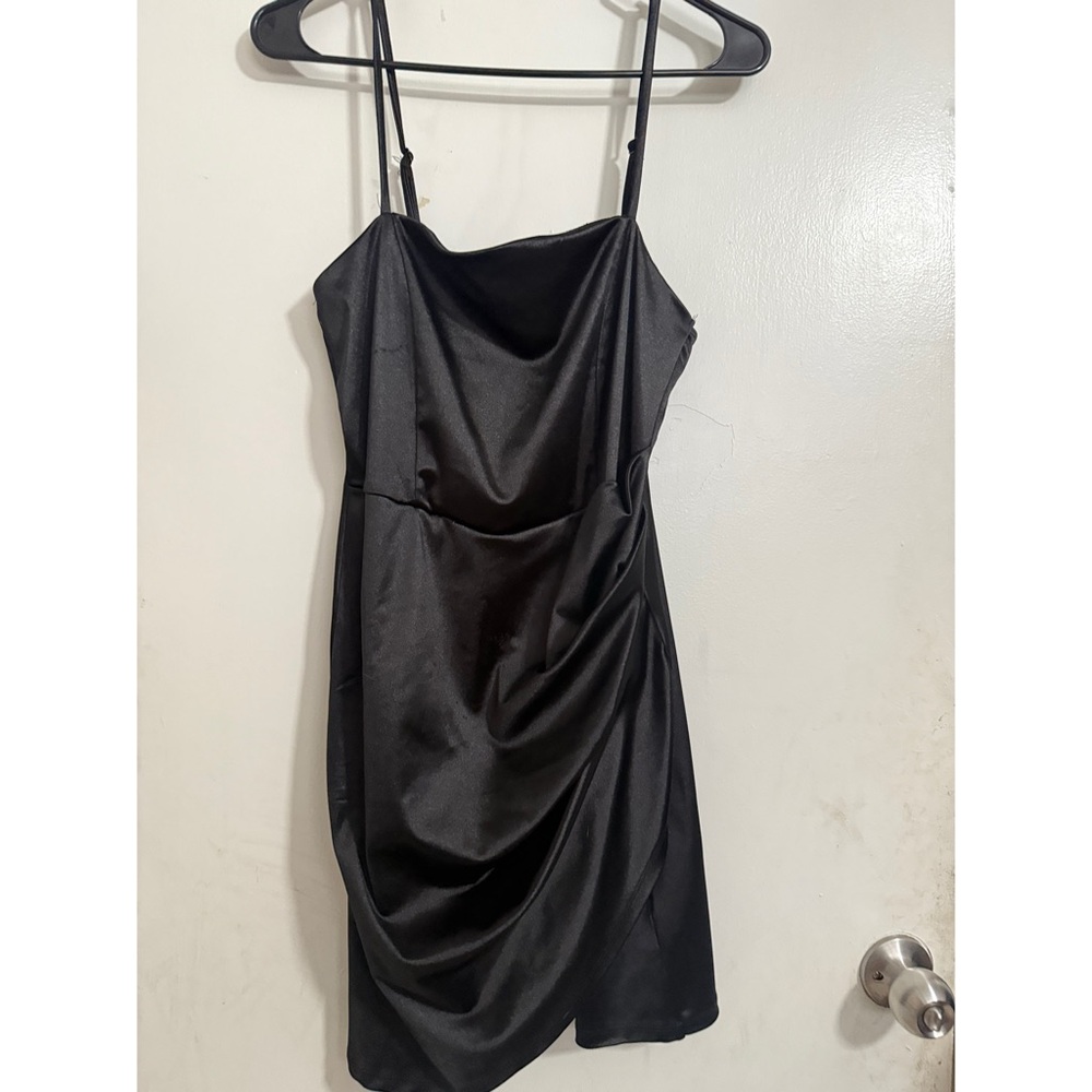 Elegant Black Satin Dress
